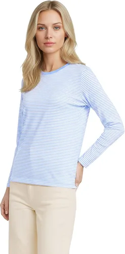 Vista 36 de Lands' End - Camiseta de manga larga, cuello redondo y holgada de algodón Supima cultivado en EE. UU. para mujer Blanco