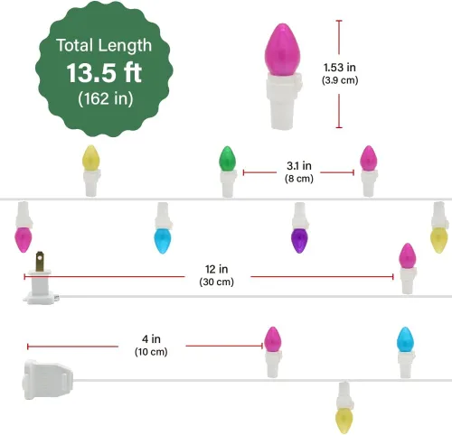 Vista 3 de GlowVibe Guirnalda de luces LED de Pascua, luces LED multicolor en forma de huevo, 120 V, certificado ETL, conectable, para exteriores, cable blanco
