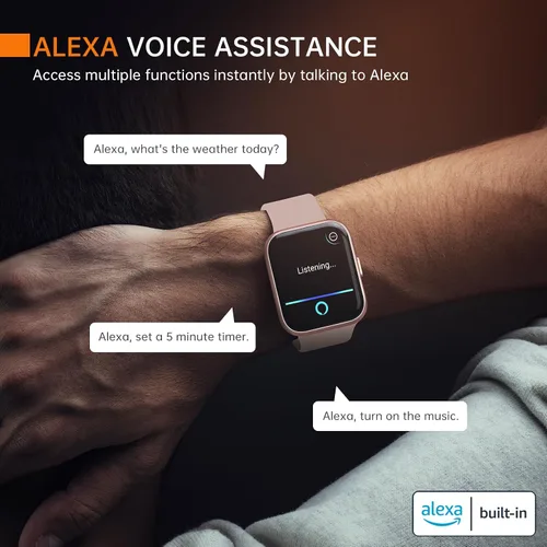 Vista 4 de aeac Paquete de 2 relojes inteligentes (rosa + azul) para hombres y mujeres