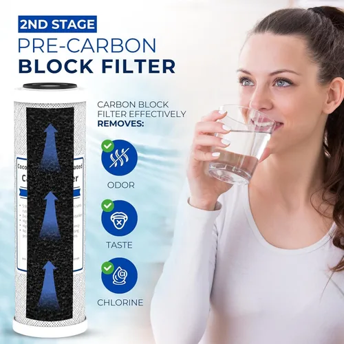 Vista 2 de IPW Industries - Kit de filtro de repuesto de ósmosis inversa universal de 3 etapas para debajo del fregadero, reemplazo cada 6-12 meses para agua