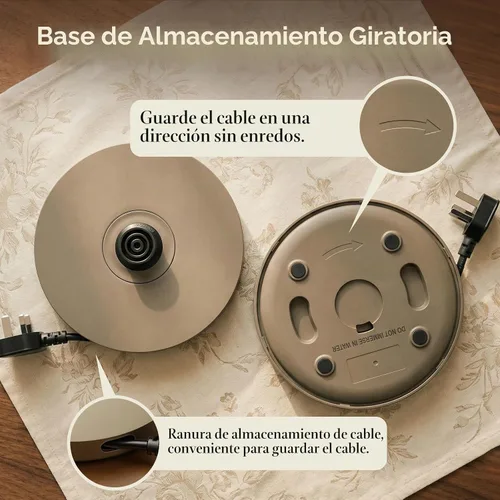 Vista 4 de Smartyle® Tetera eléctrica con termómetro, hervidor eléctrico de cuello de cisne de 1.0L, acero inoxidable 304, apagado automático, cafetera de 1200