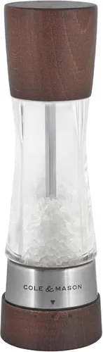 Vista 21 de Cole & Mason H332293 Derwent Black Wood Salt and Pepper Mills, Gourmet Precision+, Ajuste de Molienda, Haya Teñida/Acrílico, 190 mm, Juego