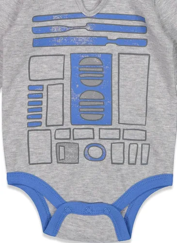Vista 6 de STAR WARS Chewbacca R2-D2 Darth Vader - Paquete de 3 mamelucos para bebé recién nacido a bebé