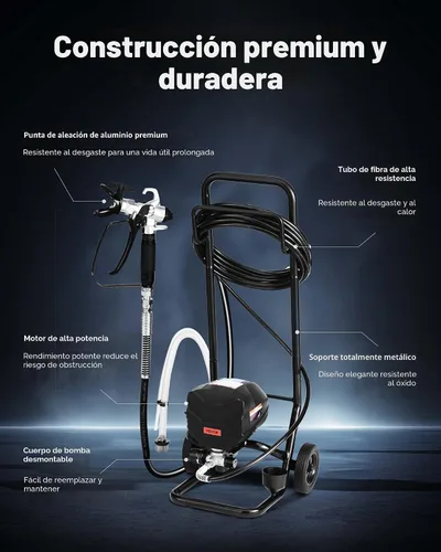 Vista 6 de VEVOR Pulverizador de pintura sin aire, 650 W, 3000 PSI de alta presión sin