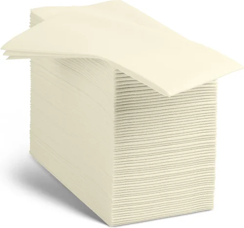 Vista 13 de 100 servilletas de papel de color beige con tacto de lino, suaves y absorbentes, para cocina, fiesta, boda, baño o cualquier ocasión (paquete de 100)