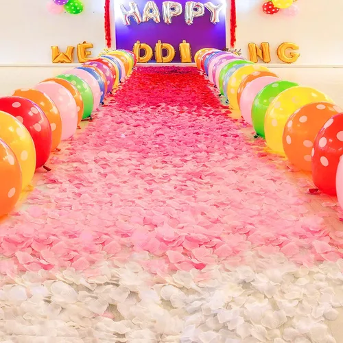 Vista 5 de 1000 pétalos de rosa de seda artificial, para decoración de bodas, fiestas