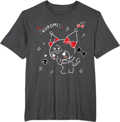 Vista 18 de Kuromi Camiseta Mischievous Tee Shirt Negro