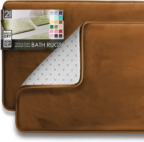 Vista 64 de Clara Clark tapete para baño, regadera o tina, de gomaespuma, negro, antiderrapante Camel Oro