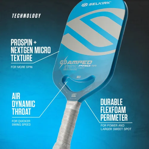 Vista 5 de Selkirk Sport Paletas de pickleball Amped Ensambladas en los Estados Unidos Amped Control o Amped Pro Pala de pickleball de fibra de vidrio