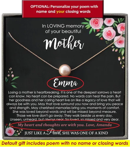Vista 8 de Be Wished Regalos de condolencias por la pérdida de la madre, regalos conmemorativos llenos de oro para la pérdida de mamá, regalos de duelo, collar