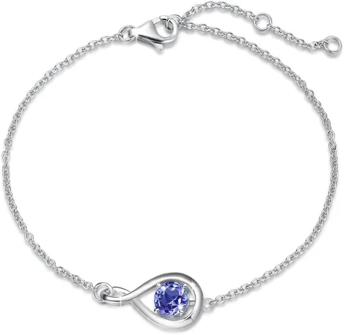Vista 29 de FANCIME 925 Sterling Silver Infinity Birthstone Bracelets for Women abr-04
