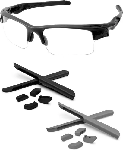 Vista 7 de Piezas de nariz de repuesto y calcetines de oreja Kits de goma para Oakley Fast Jacket OO9097/Fast Jacket XL OO9156 Negro