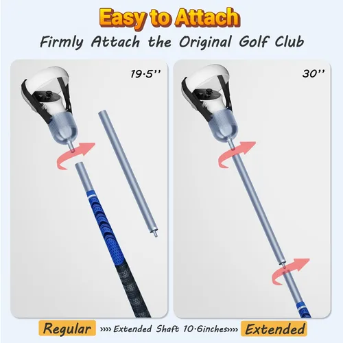 Vista 5 de Adjustable Length VR Golf Club Attachment for Oculus Quest 2 Meta Quest 2, Aluminum Extended Golf Club Handle Accessory with Realistic Rubber Grip&