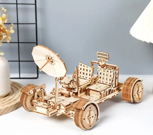 Vista 11 de Rompecabezas de madera 3D para adultos, rompecabezas mecánico de coche de playa, kit de construcción de modelo de vehículo de bricolaje, juguete