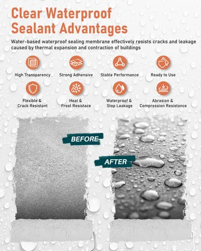 Vista 2 de Tkaimy Agente de recubrimiento impermeable invisible transparente, sellador impermeable líquido de 17 onzas, sellador de agua transparente