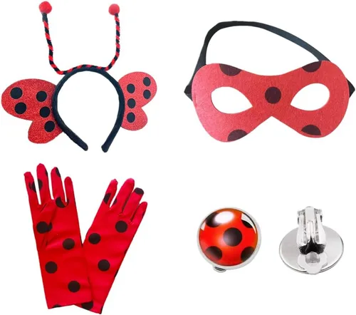 Vista 6 de XGYCYXM Disfraz de mariquita para niñas, disfraz de mariquita para niños, Halloween, Navidad, cumpleaños, disfraz para niños