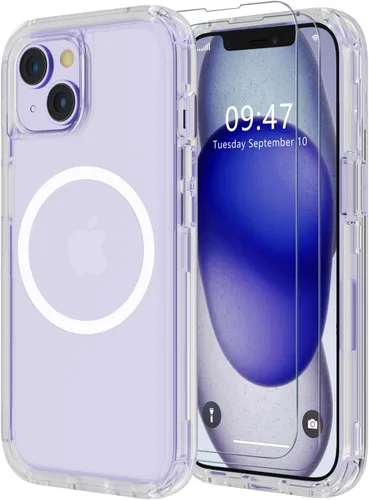 Vista 10 de Diverbox Funda para iPhone 15 [a prueba de golpes] [a prueba de caídas] [protector de pantalla de vidrio templado], funda de protección resistente