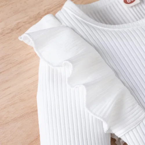 Vista 3 de TBUIALL Ropa de otoño e invierno para niñas pequeñas, para otoño e invierno, estampado de algodón, manga larga, 6 meses