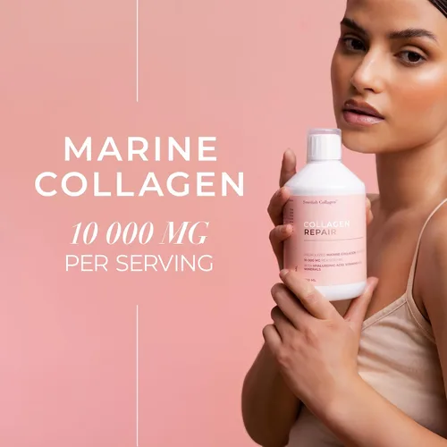 Vista 2 de Swedish Collagen Reparación Suplemento líquido de colágeno marino hidrolizado de 10,000 mg - 16.9 fl oz, suministro de 20 días I ácido