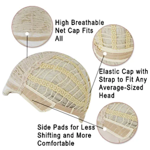 Vista 6 de ANOGOL Hair Cap + Peluca gris para hombres, peluca corta ondulada para cosplay, pelucas de pelo sintético para mujeres, niñas, hombres y niños