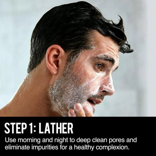 Vista 6 de RUGGED & DAPPER Crema facial Age Defense, limpiador facial diario Power Scrub facial, complejo de ojos de defensa de la edad