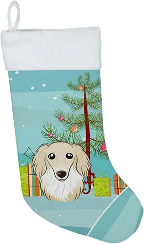 Vista 53 de Caroline's Treasures BB1590CS Árbol de Navidad y Alaskan Malamute Calcetines de Navidad para colgar en la chimenea, decoración de fiesta de Navidad