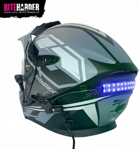 Vista 7 de BITEHARDER Luz de seguridad para casco de moto de nieve - Azul