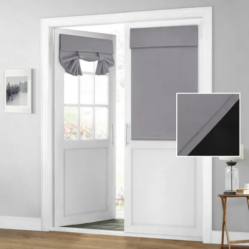 Vista 46 de HOMEIDEAS Cortinas 100% Opacas para Luces Laterales de Puerta Principal, Cubierta de Ventana de Puerta de Aula, Persianas de Privacidad
