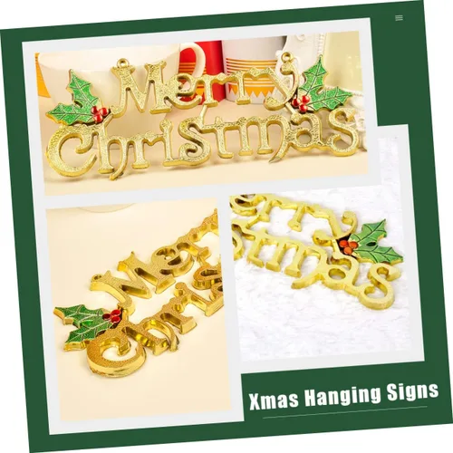 Vista 9 de ABOOFAN 12 unids Navidad carta puerta colgante placa árbol adornos puerta colgantes suministros colgantes colgantes señalización plástico