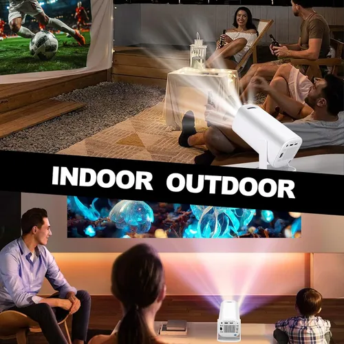Vista 6 de Mini proyector con WiFi6 y Bluetooth, proyector portátil de películas para el hogar inteligente 4K 1080P, proyector inteligente giratorio de 180°
