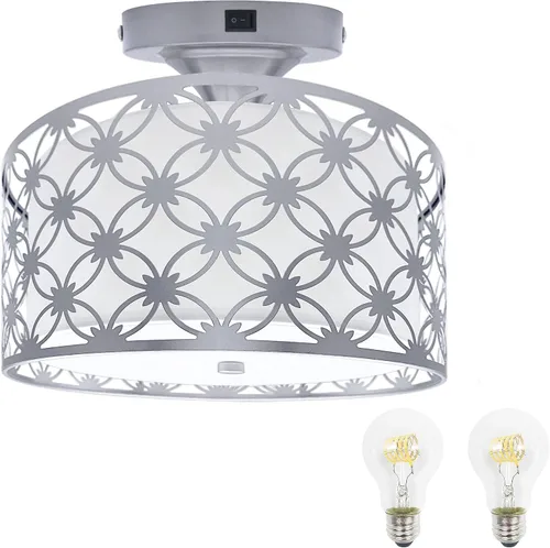 Vista 11 de Facon Lámparas colgantes de 12 V para autocaravana, luz de techo interior de 11 pulgadas con interruptor, 2 bombillas LED E26 reemplazables Lámpara