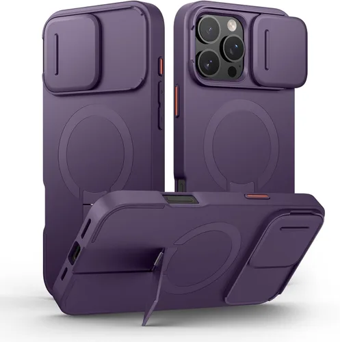Vista 80 de SURITCH Funda para iPhone Air con cubierta de control de cámara, funda deslizante para cámara y soporte ajustable, compatible con MagSafe, a prueba
