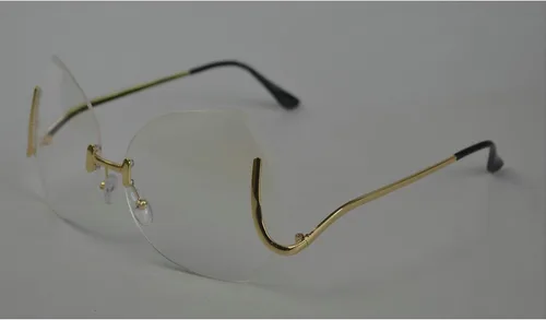 Vista 2 de Gafas de sol sin montura de diseño único claro y color con caja