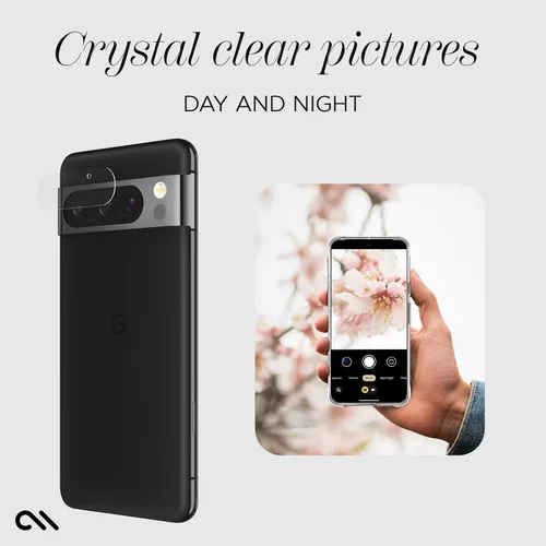 Vista 6 de Case-Mate Protector de lente de cámara para Google Pixel 8 Pro, vidrio templado de doble capa 9H, materiales duraderos antiarañazos y antiroturas