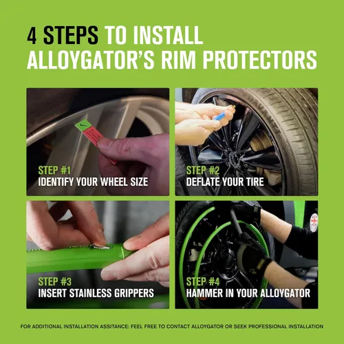 Vista 4 de AlloyGator Protector de Llanta Dorado para Ruedas de Automóvil (Se Adapta a Ruedas de 12-24" de Diámetro) - Paquete de 4 Protectores de Rueda