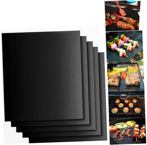 Vista 8 de Juego de 4 piezas para barbacoa Esterillas de barbacoa Estera de barbacoa Estera de barbacoa Estera de parrilla mate antiadherente Hoja de parrilla