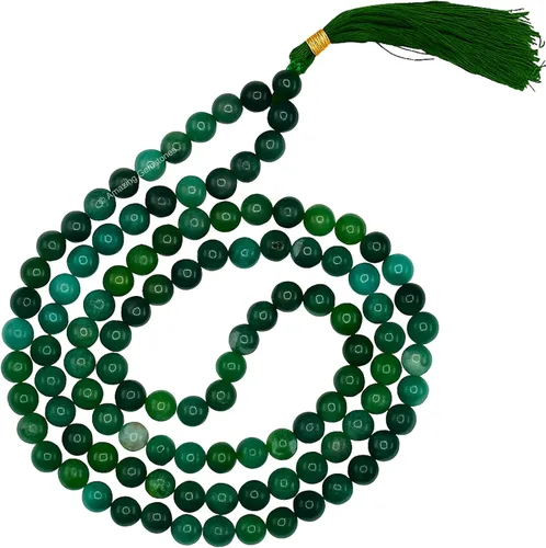 Vista 12 de Collar y Pulsera de Cuentas de Oración Japa Mala de Amazing Gemstone, 108 Cuentas para Meditación turquesa (African Turquoise)