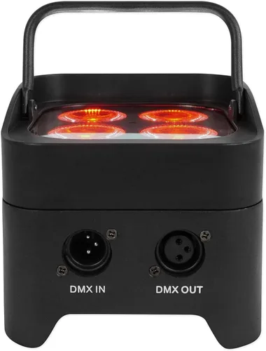 Vista 3 de Rockville Best PAR 50 Bundle: (4) Par recargable puede lavar luces con DMX RGBWA UV, bolsa de transporte RLB30 para accesorios de iluminación Slim