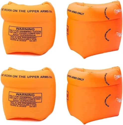 Vista 7 de 2 – 4 unidades de flotadores inflables de natación, alas de agua flotantes, anillo de brazo de natación para niños y adultos 30-150 libras