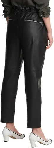 Vista 2 de Karl Lagerfeld Paris Pantalones deportivos de cuero para mujer de tiro medio
