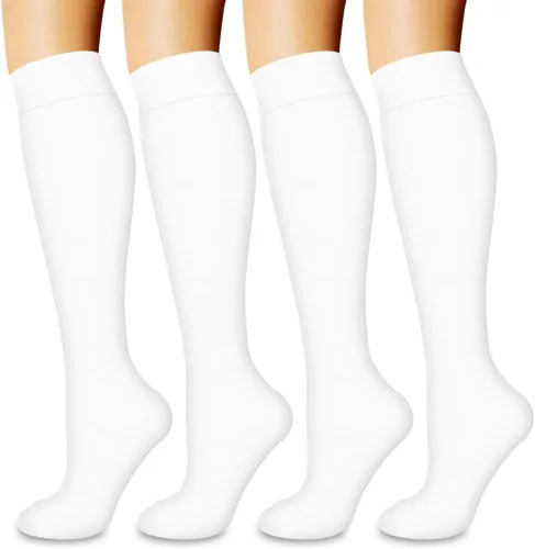 Vista 8 de COOLOVER 4 Pairs Compression Socks for Women & Men Circulation 15-20mmHg -Best Support for Nursing, Athletic, Cycling, Flight