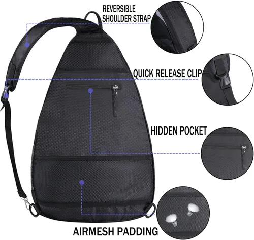 Vista 3 de Bolsa de pickleball – Bolsas de pickleball para mujeres y hombres – Mochila de pickleball – Estuche de viaje de pickleball para raqueta de tenis
