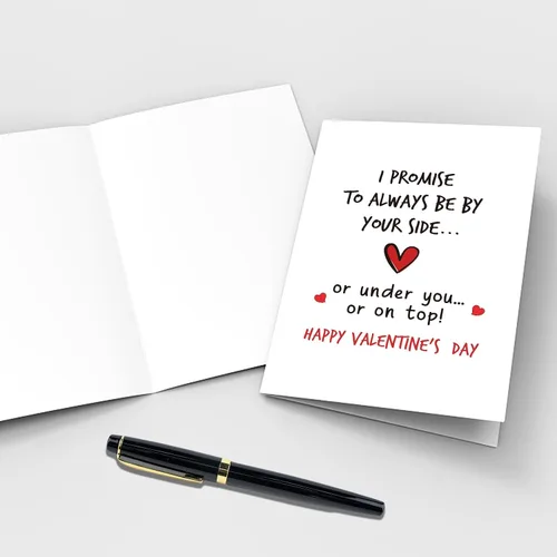 Vista 3 de Qiliji Tarjeta traviesa del día de San Valentín para él y ella, divertida tarjeta del día de San Valentín para marido, novio, esposa, novia, tarjeta