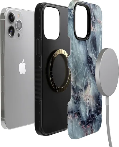 Vista 8 de Casely Funda para iPhone 13 Pro Compatible con MagSafe Funda de mármol azul