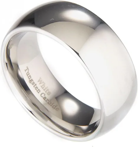 Vista 4 de MJ Metals Jewelry - Anillo de boda de carburo de tungsteno blanco pulido de 2 mm a 10 mm