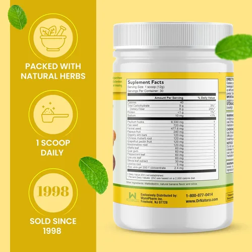 Vista 5 de Dr. Natura colonix Limpiador intestinal completamente natural, 360 g