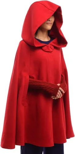 Vista 5 de GRACEART Capa de lana con capucha para mujer, capa de invierno para boda, talla grande, abrigo grueso