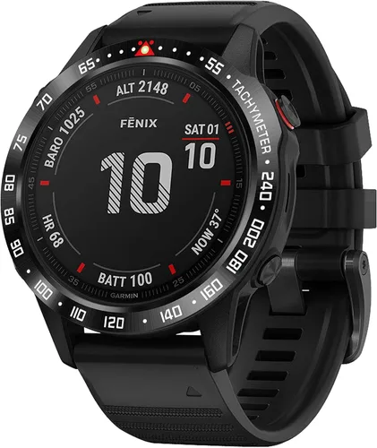 Vista 2 de Estilo de bisel compatible con Garmin Fenix 6/6 Pro Anillo de bisel de acero inoxidable Cubierta adhesiva anti arañazos y protector de colisión