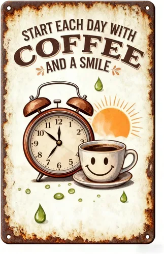 Vista 12 de COFFEE IS THE BEST THERAPY Metal Tin Sign 8x12 Inch - Retro Wall Decor For Man Cave，Home, Bar, Kitchen, Garage