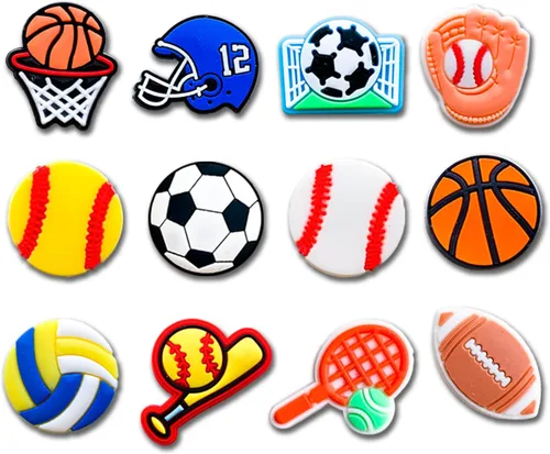 Vista 3 de Mowzury Paquete de 72 dijes deportivos y letras para zapatos, para niños, adolescentes, niñas, hombres, mujeres, adultos, recuerdos de fiesta